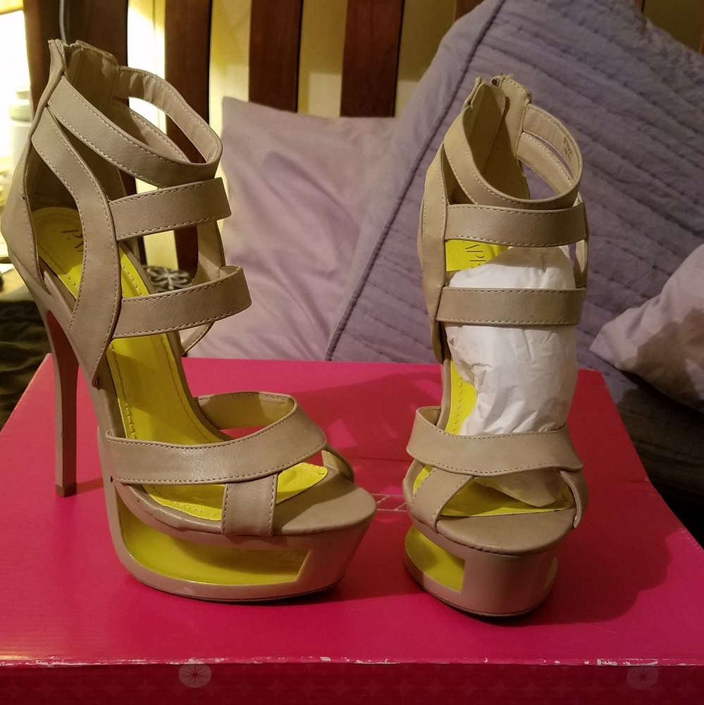 Paper Fox Strapt Open Platform Heels Size 9.5